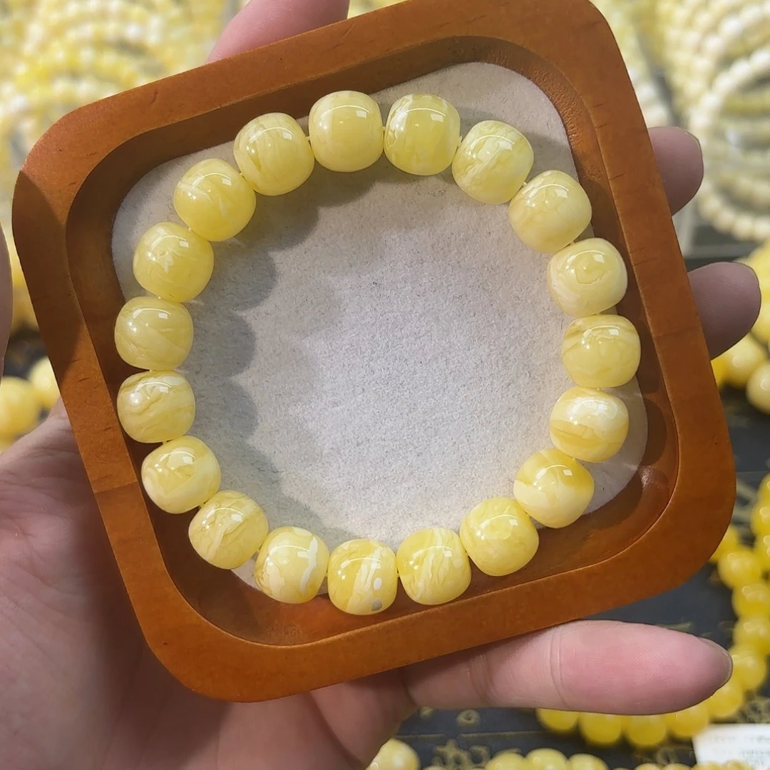 琥珀未镶嵌手链卡 12mm 高桩虎皮