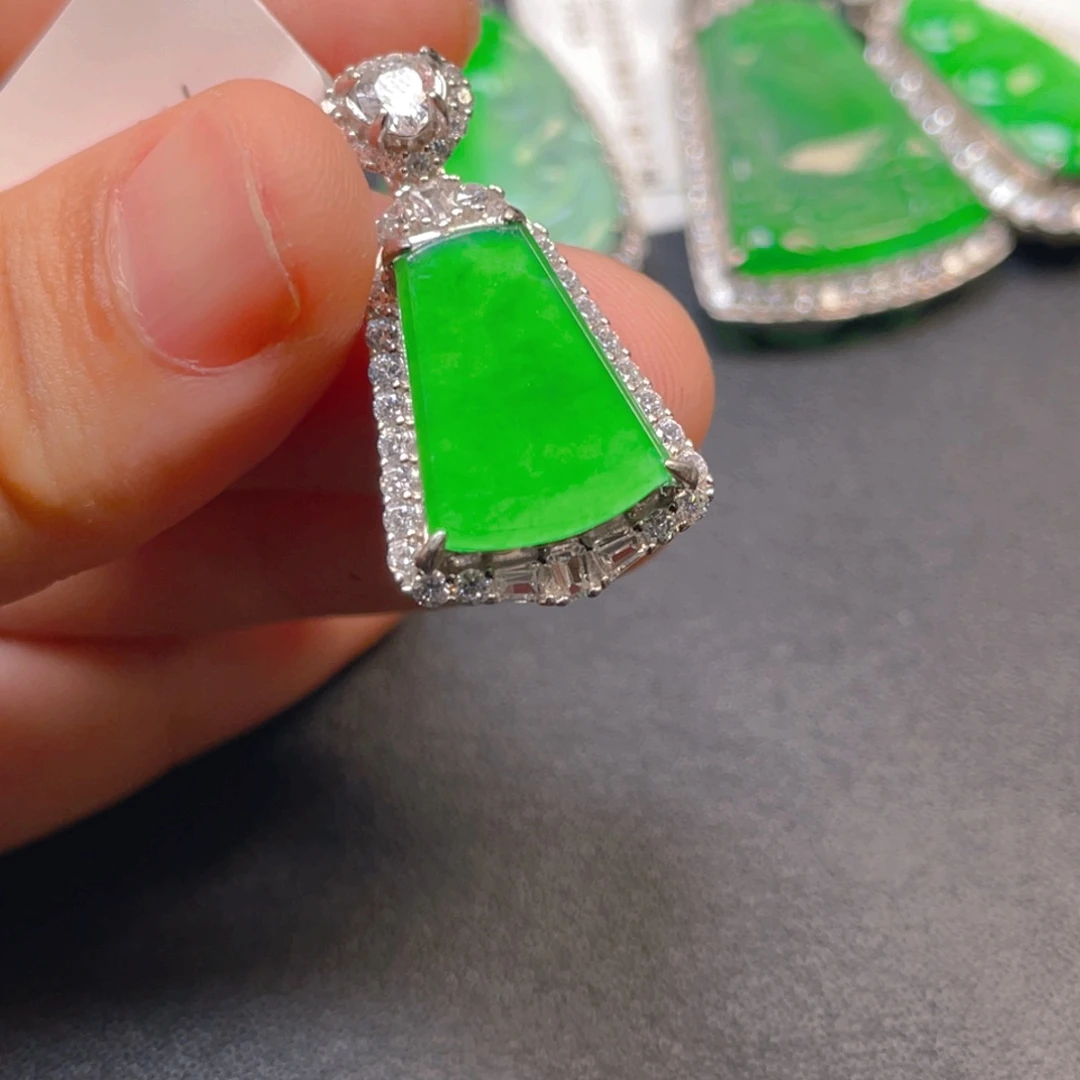 翡翠银S925镶嵌吊坠(不含链)