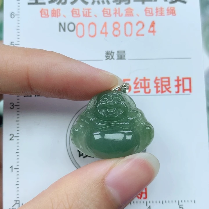 翡翠颈饰银S925镶嵌天然翡翠a货