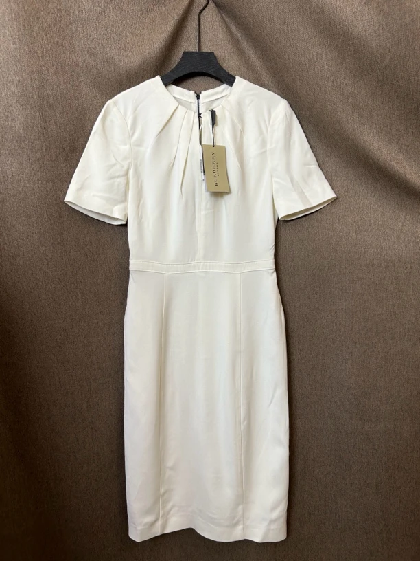 99新 BURBERRY/博柏利 Burberry白色半袖连衣裙99新