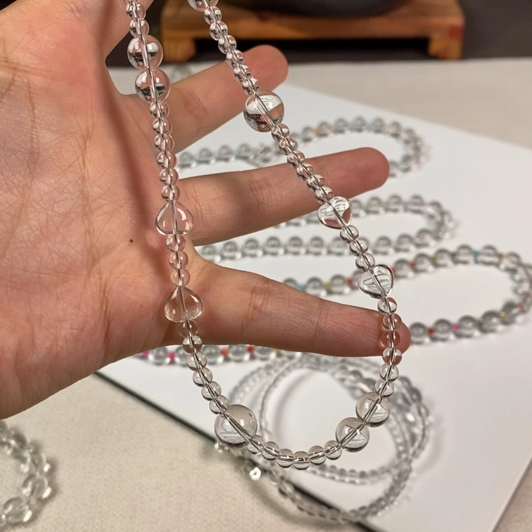 项链白水全净体 爱心泡泡珠