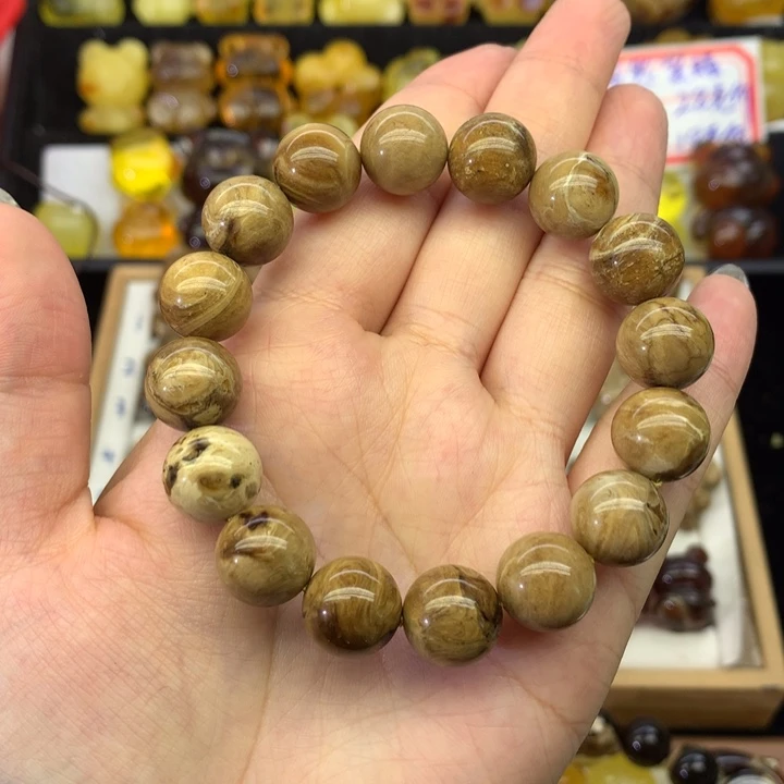 琥珀（根珀）颈饰未镶嵌根珀手串13mm