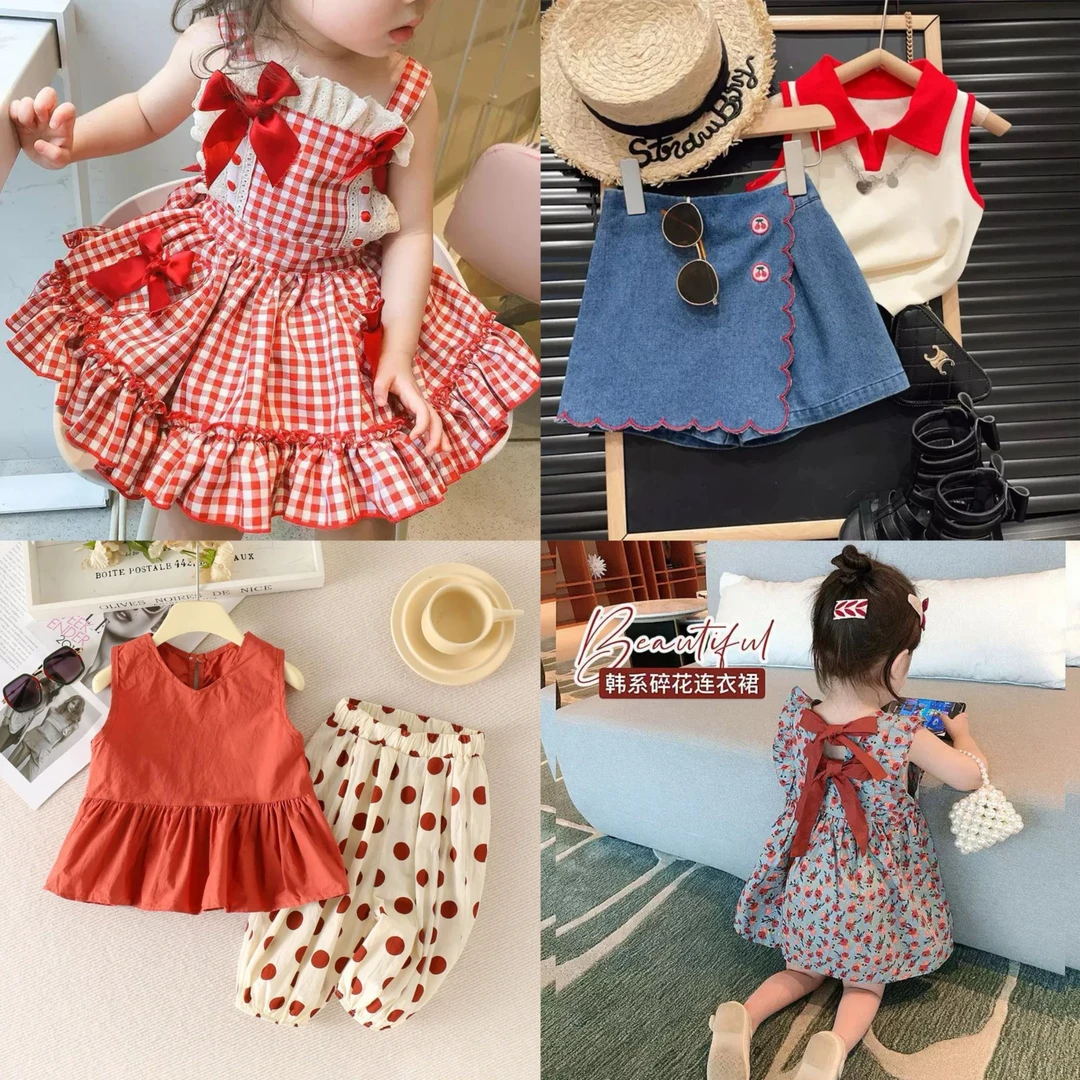 A700-A799   2025新款女童夏季时髦可爱可爱公主风甜美套装裙子