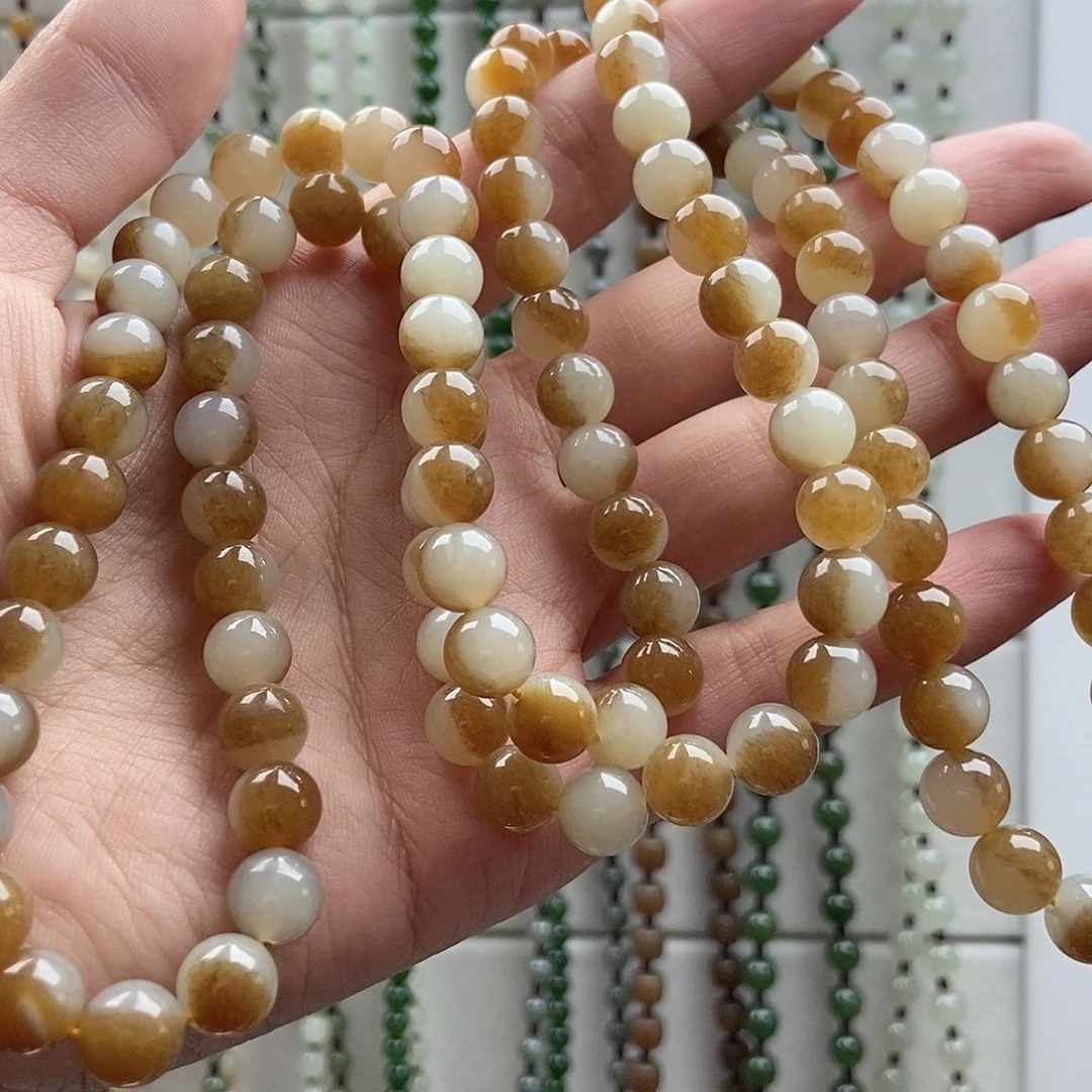 和田玉颈饰未镶嵌苏***泰和田玉糖白8mm108颗