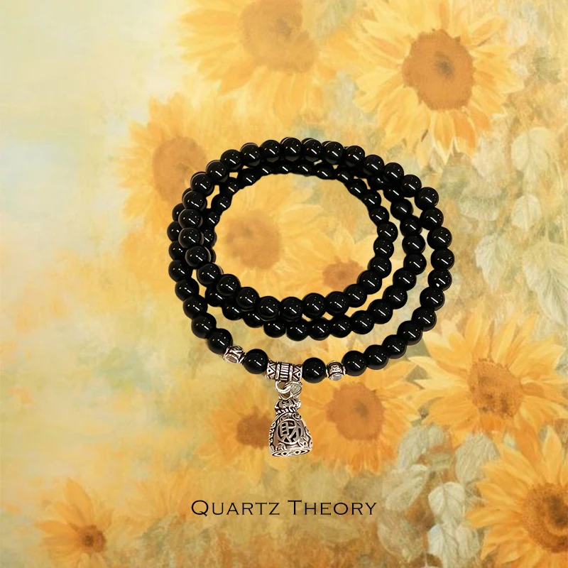 合金树脂手链 叠戴多圈福牌手链项链送男友闺蜜男女通用复古简约