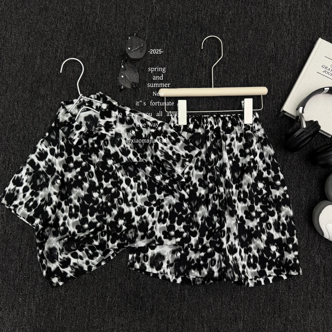 现货-【豹纹小子】儿童夏季新款薄款套装D-5515穿搭套装男女两件套