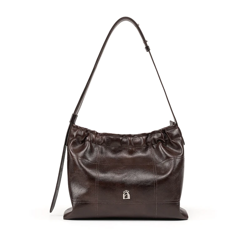 拉菲斯汀褶褶包包秋冬女士通勤斜挎包大容量托特包622378百搭女士