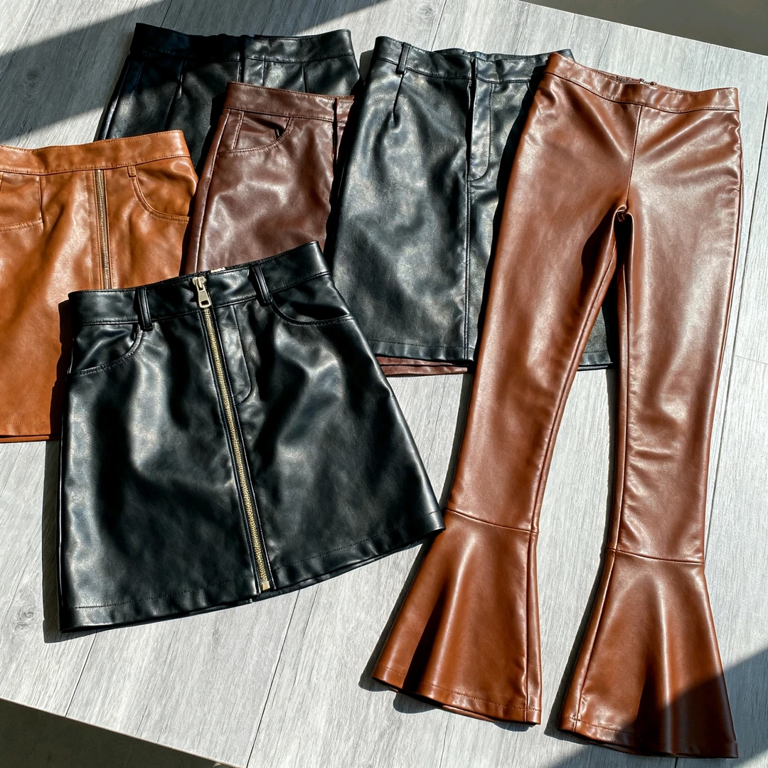 女装真皮绵羊皮短裤短裙精品时尚百搭秋冬高腰A字气质（直播链接）