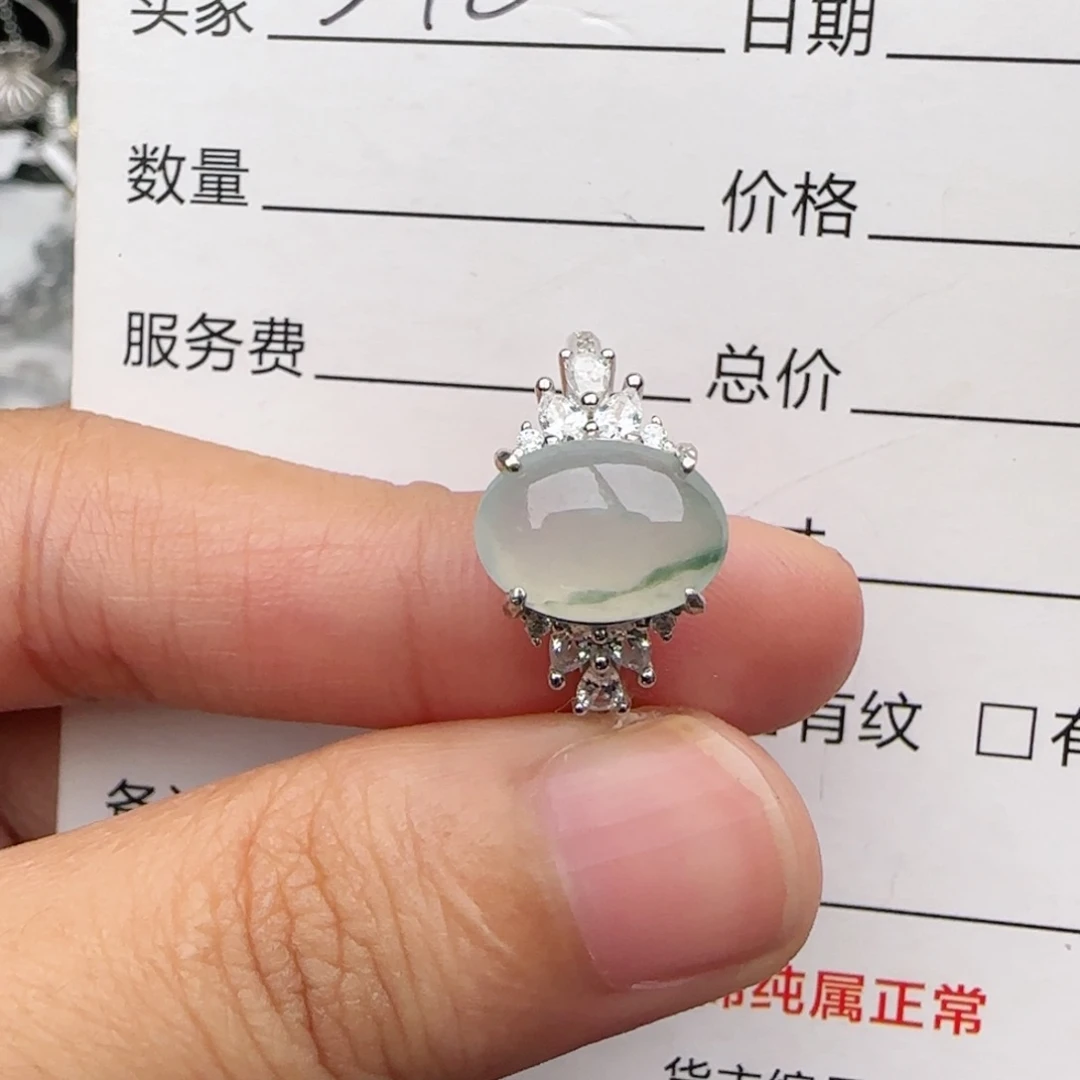 银S925镶嵌戒指翡翠