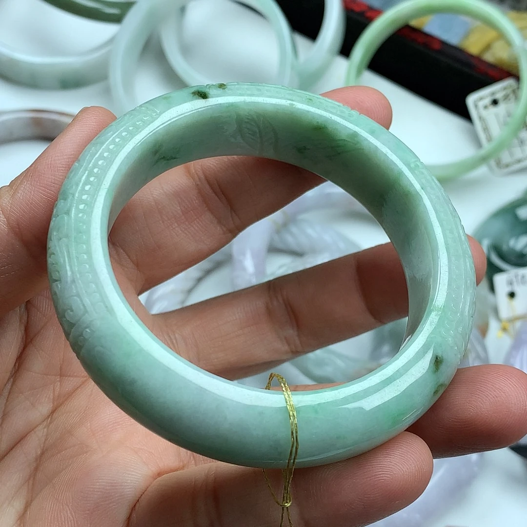 翡翠未镶嵌手镯天然翡翠54.8