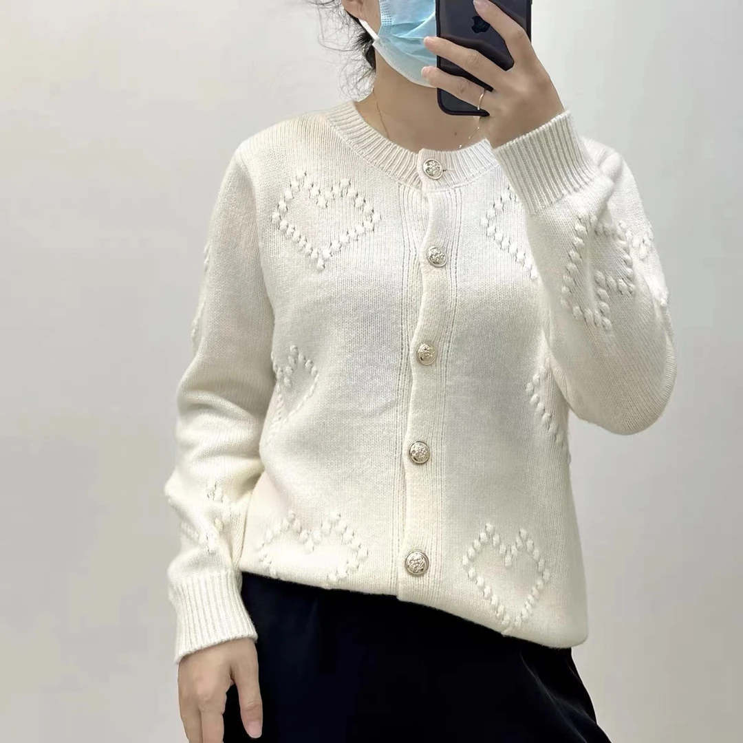 凯特丝蓓1700#四色！春秋长袖百搭圆领秋冬针织开衫外套