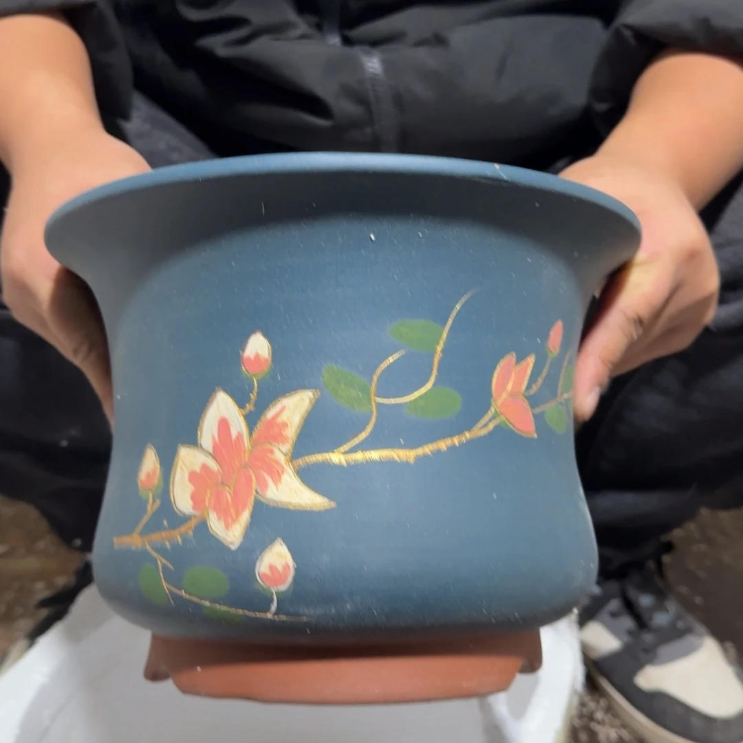 紫砂花盆口径17厘米