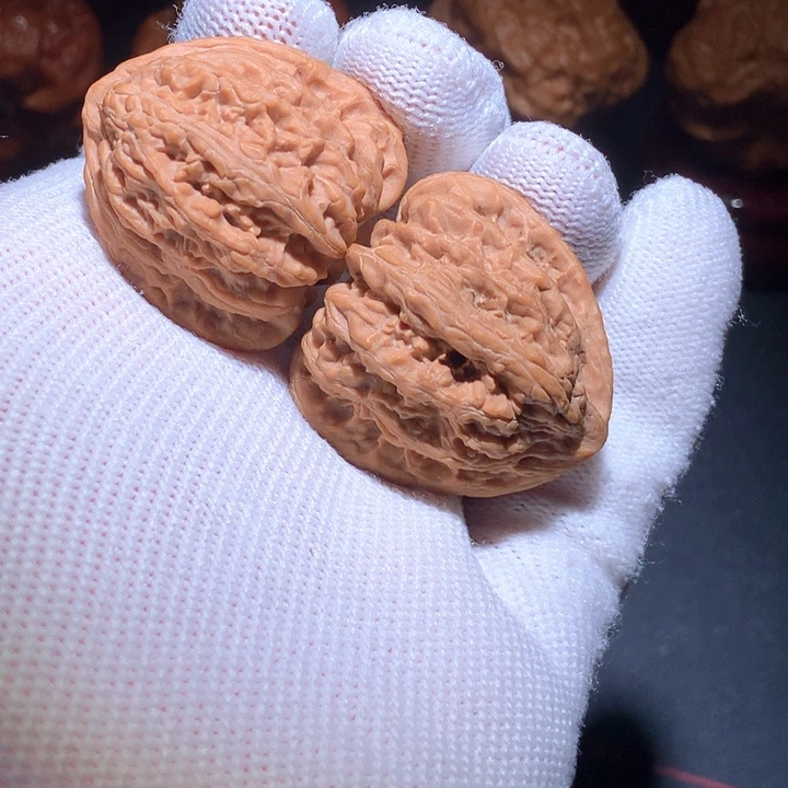 他****文玩核桃把件750全品无修手捻三角密纹狮子头