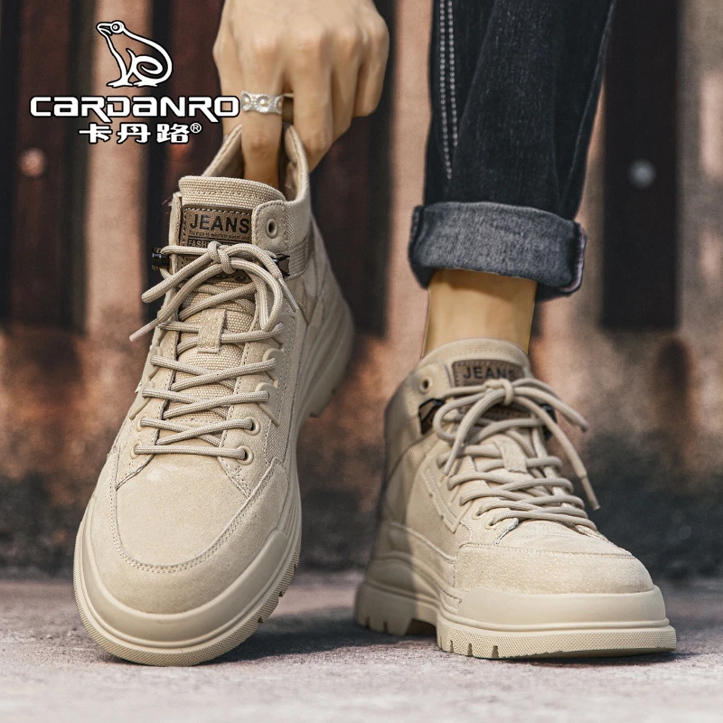 意大利卡丹路工作男鞋秋季工地干活劳保马丁靴耐磨男士登山工装鞋