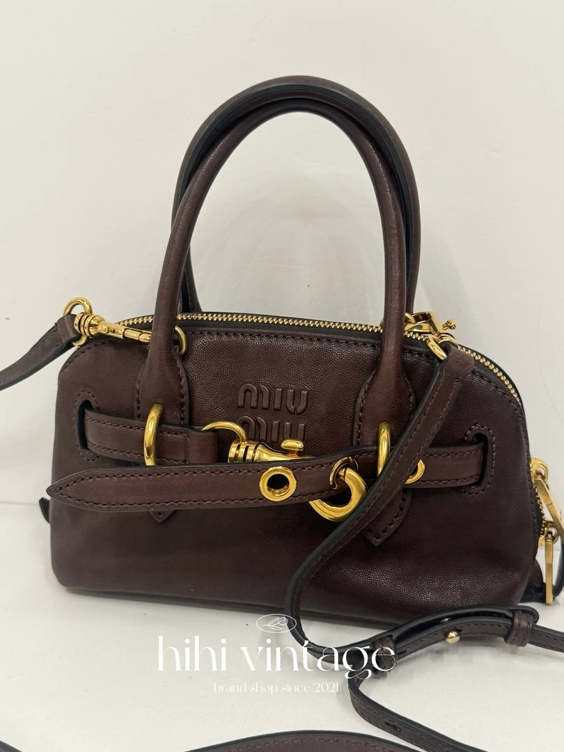 95新 MIU MIU/缪缪 缪缪 金扣mini贝壳包 二店13842928