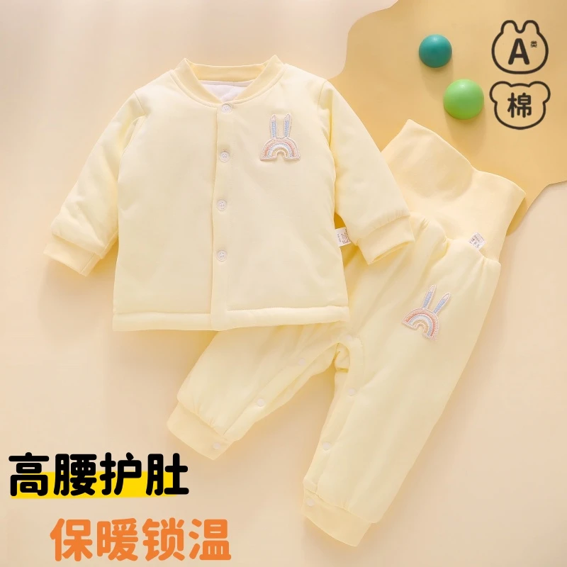 新生儿薄棉套装冬装秋冬季加厚棉衣厚款保暖衣婴儿衣亲肤纯棉柔软