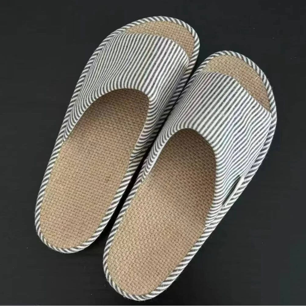 韩订单尾单男女同款粗麻雨露内底防滑四季拖鞋