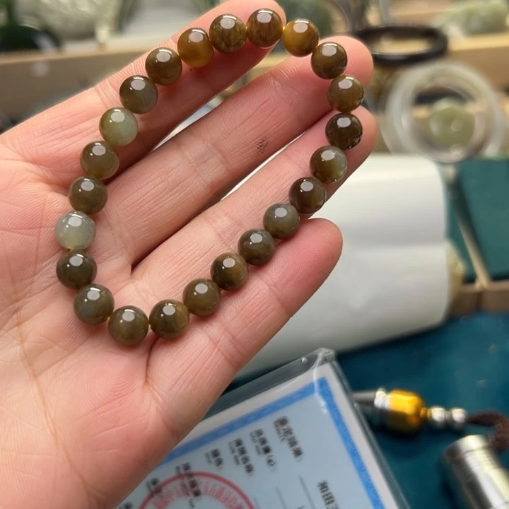 和田玉（糖玉）手链未镶嵌且末糖卡8