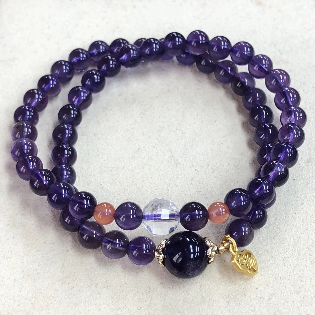 紫气东来紫水晶多圈手串6mm99