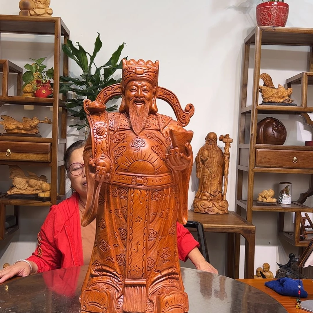 香榧木香樟木财神爷