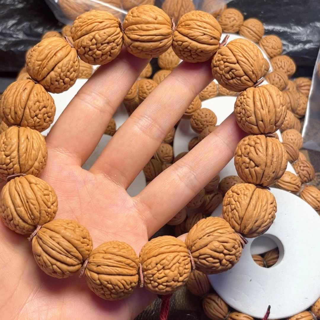 草***秋木质类桃核手串22+龙鳞王
