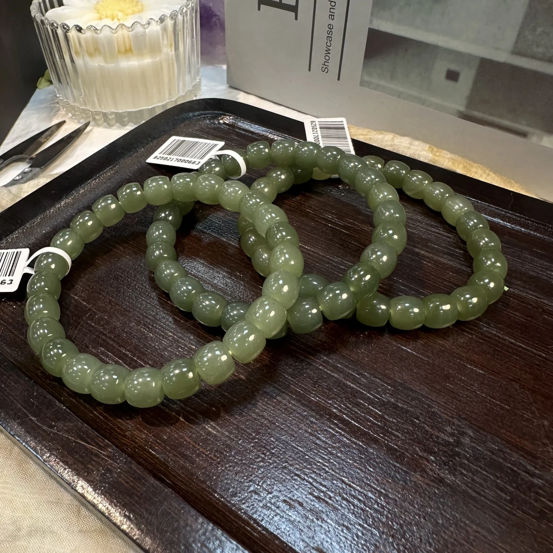 【小院甄选】和田玉老型珠单圈手链约8mm 多样性发一件 ESS1228