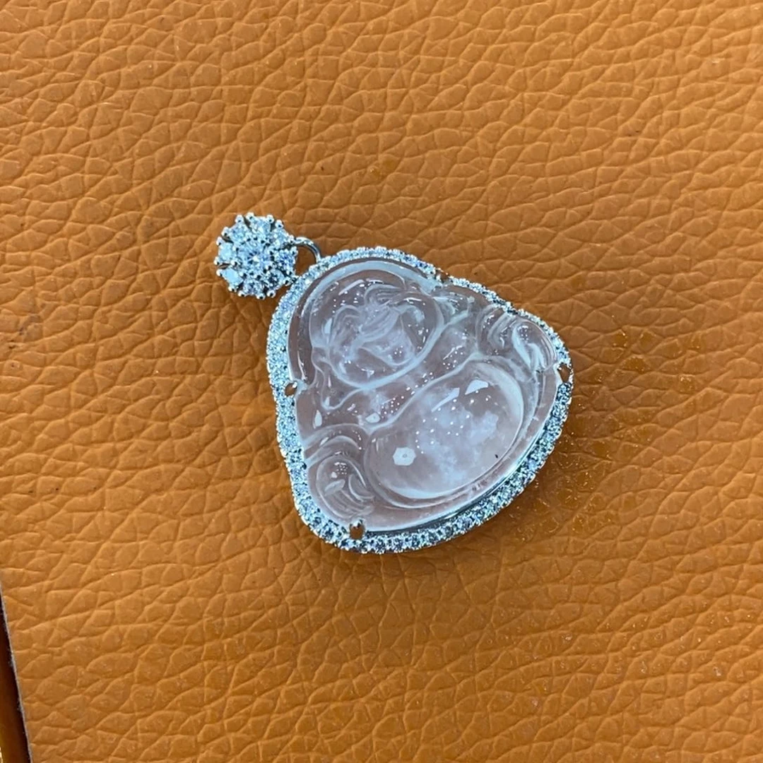 石英质玉吊坠(不含链)银S925镶嵌