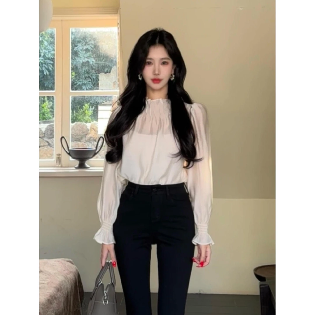 韩系设计感衬衫高腰休闲裤套装女秋冬新款气质高级感超好看两件套