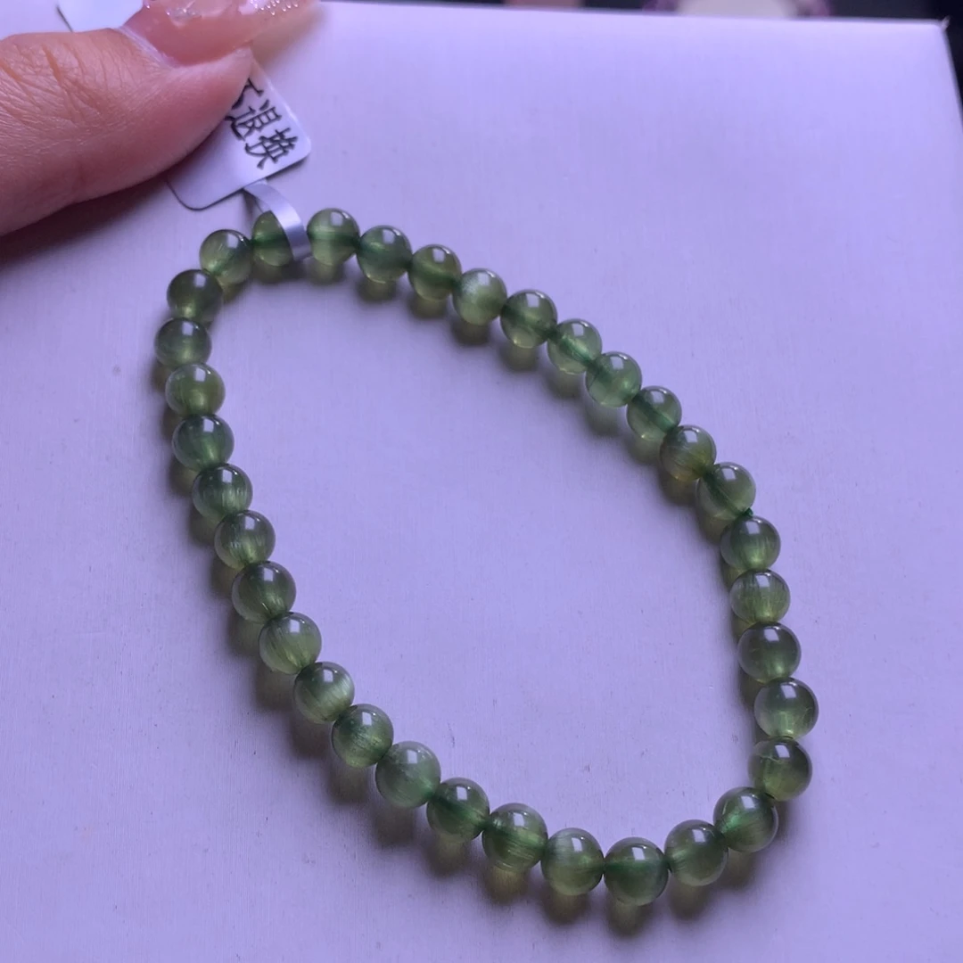 手链水晶未镶嵌猫眼绿磷灰5+