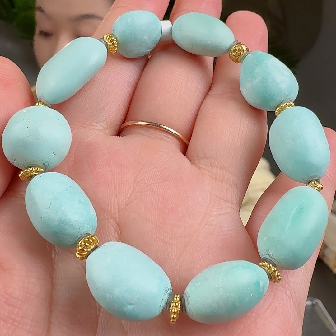 绿松石珠宝奇石18K金镶嵌