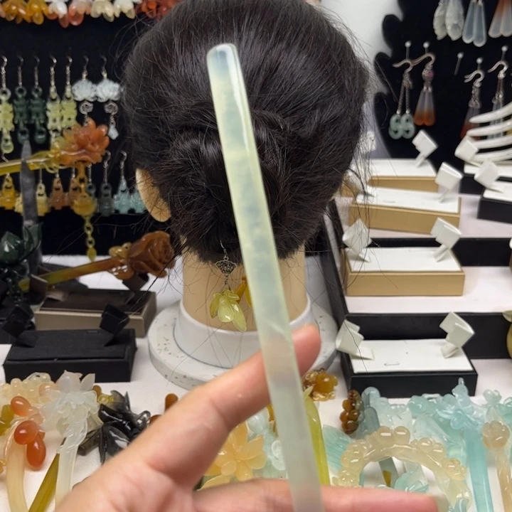 蛇纹石玉合金发簪发簪