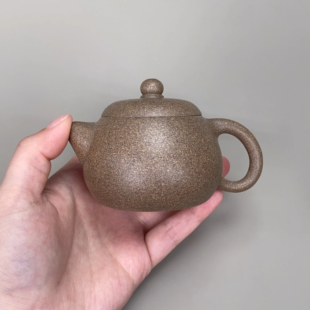 紫砂茶壶黄降坡半手文旦高温130cc