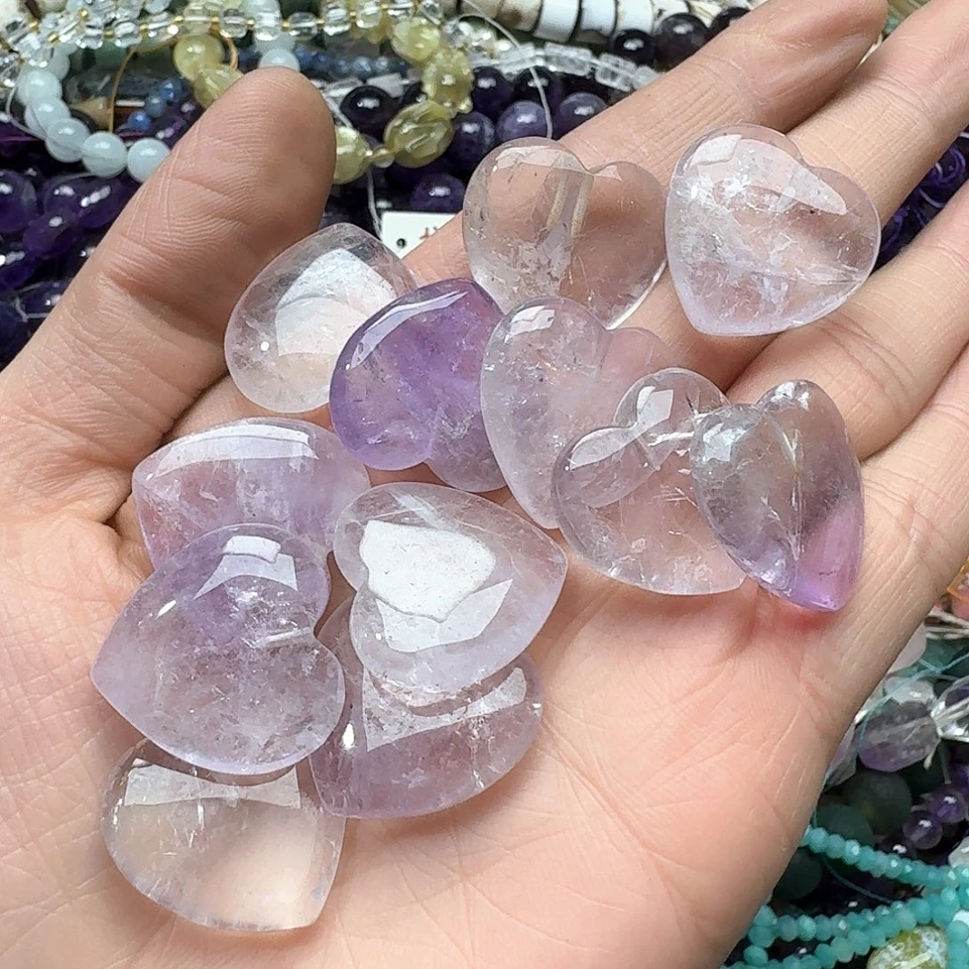 玛瑙/玉髓合金珠宝半成品三颗25m半孔紫水晶