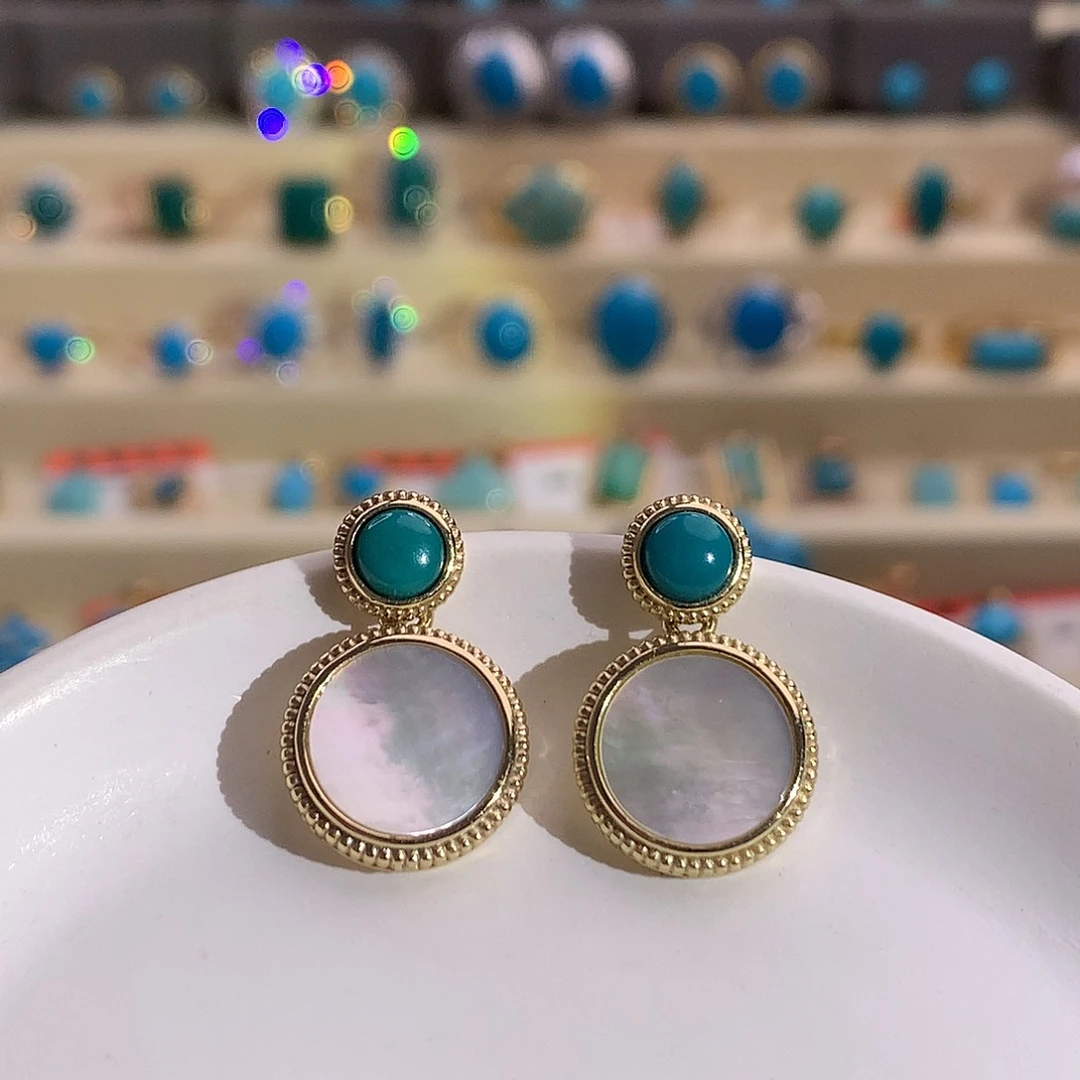 未镶嵌绿松石精品耳钉