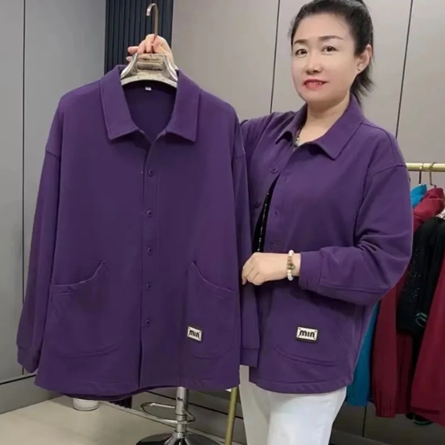 3295/早春秋新款大码宽松休闲百搭纯色上衣