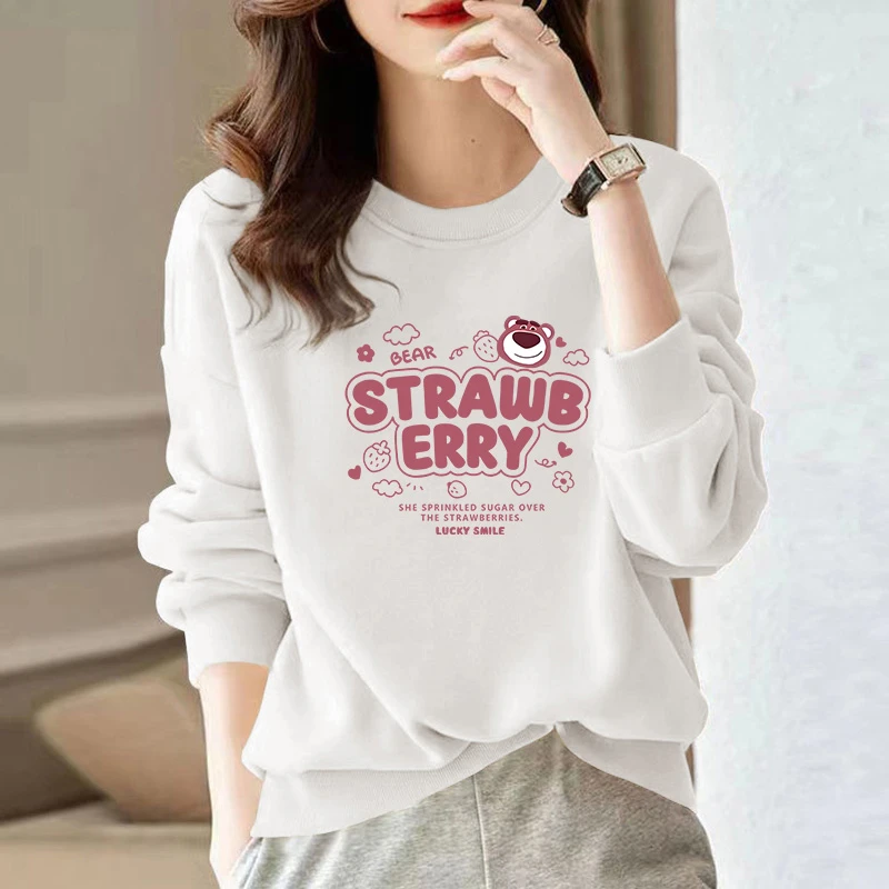 2025春秋新款时尚显瘦宽松圆领卫衣潮牌女上衣长袖百搭印花 D759