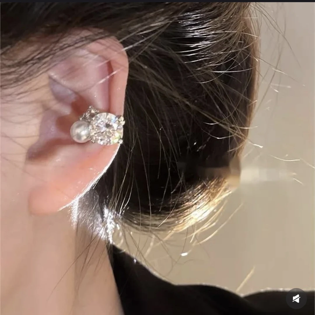 合金耳饰 韩系新款精致超闪锆石耳夹女无耳洞耳骨夹百搭气质耳饰