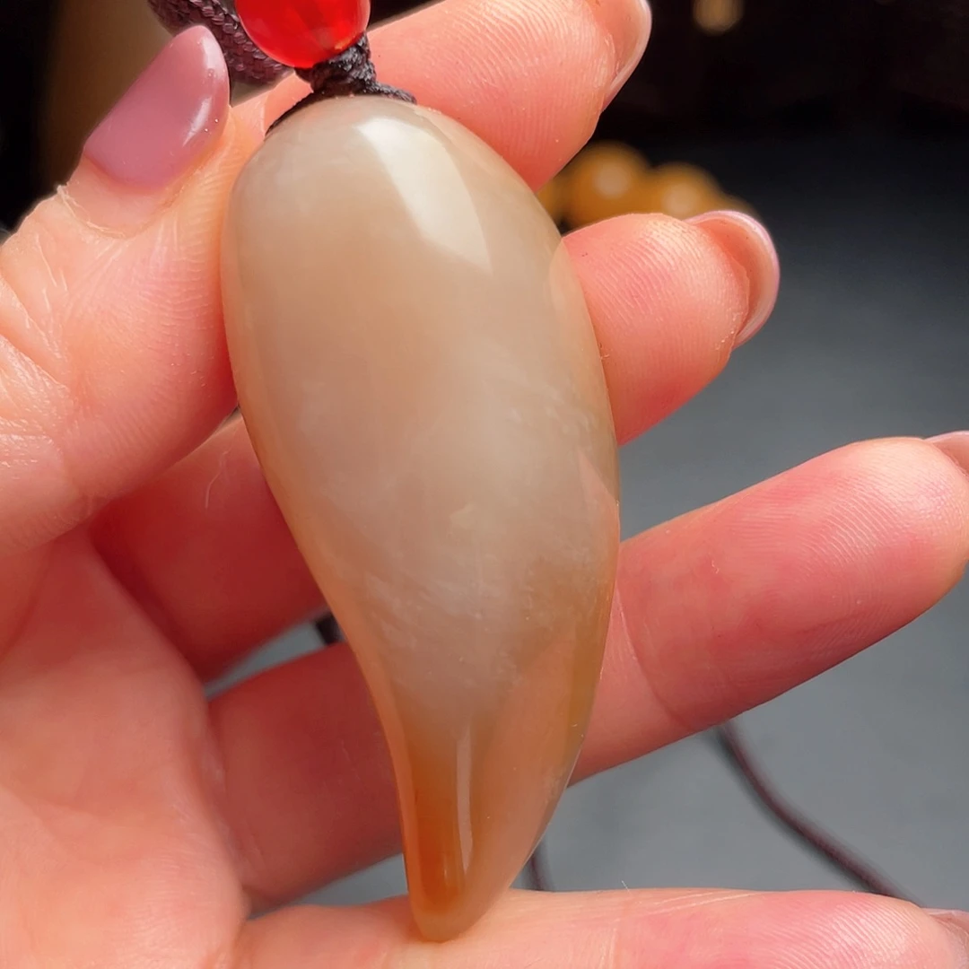 田黄石知***艾昌化田黄手把件挂件