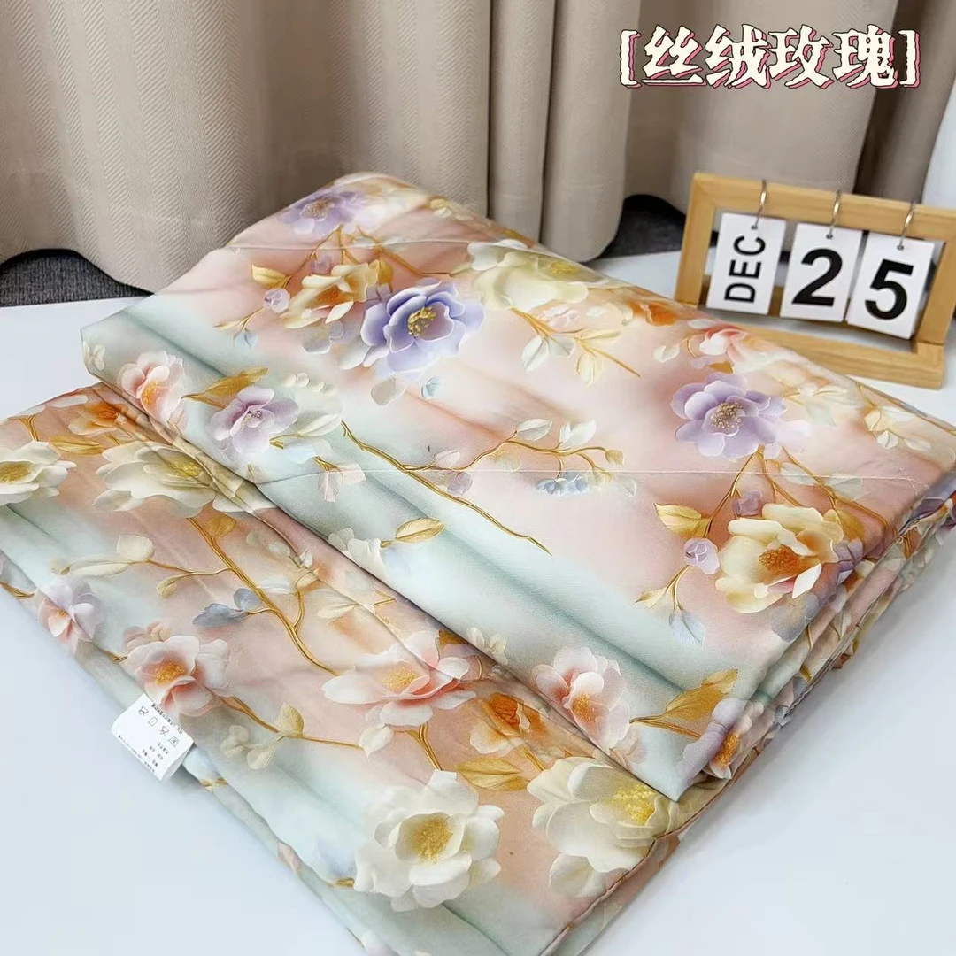 范范家【人造棉】新款5D数码印花棉绸夏凉被140*190CM