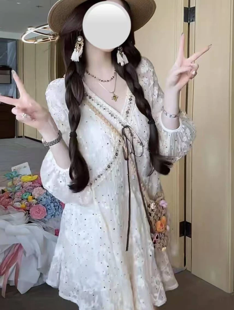 浩哥严选●云水谣HGX5LYQ2180A连衣裙同款蕾丝夏季裙子预不含腰带