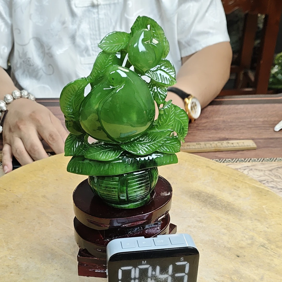 天然玉石岫岩料手工雕刻摆件居家装饰送礼一物一链接630