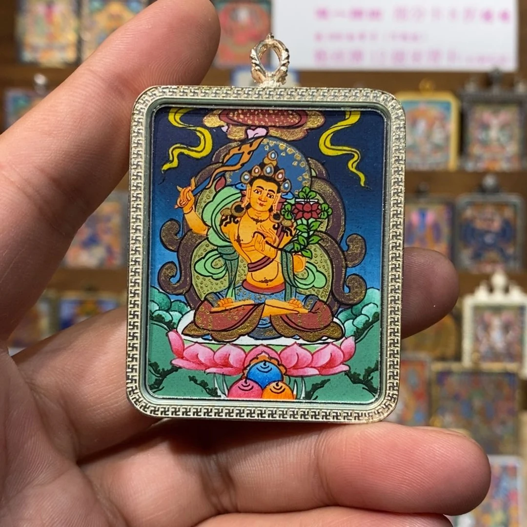 吊坠纯手绘唐卡文殊福利