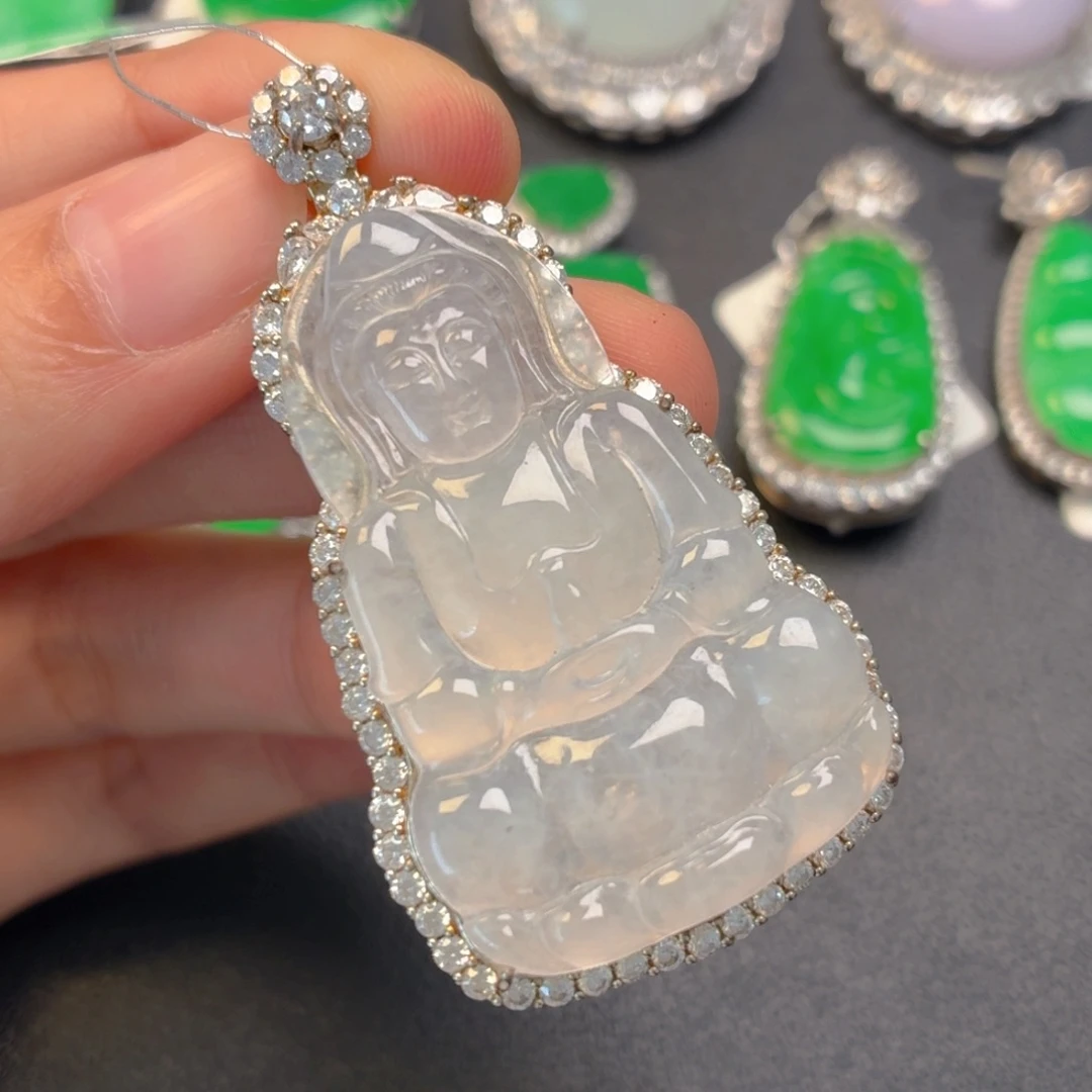 翡翠银S925镶嵌颈饰