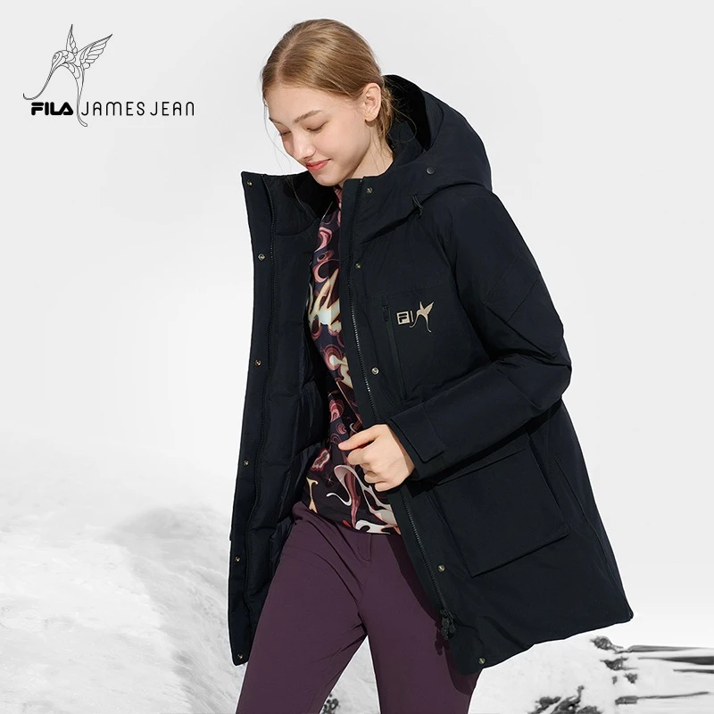 FILAX James Jean联名女秋冬新款户外运动中长羽绒服A11W447916F