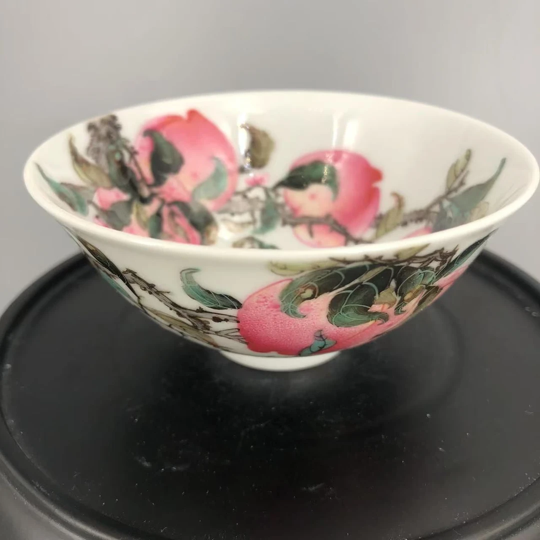 【元煦】粉彩国画九桃敞口杯 | 周大乐优选 | 景德镇陶瓷