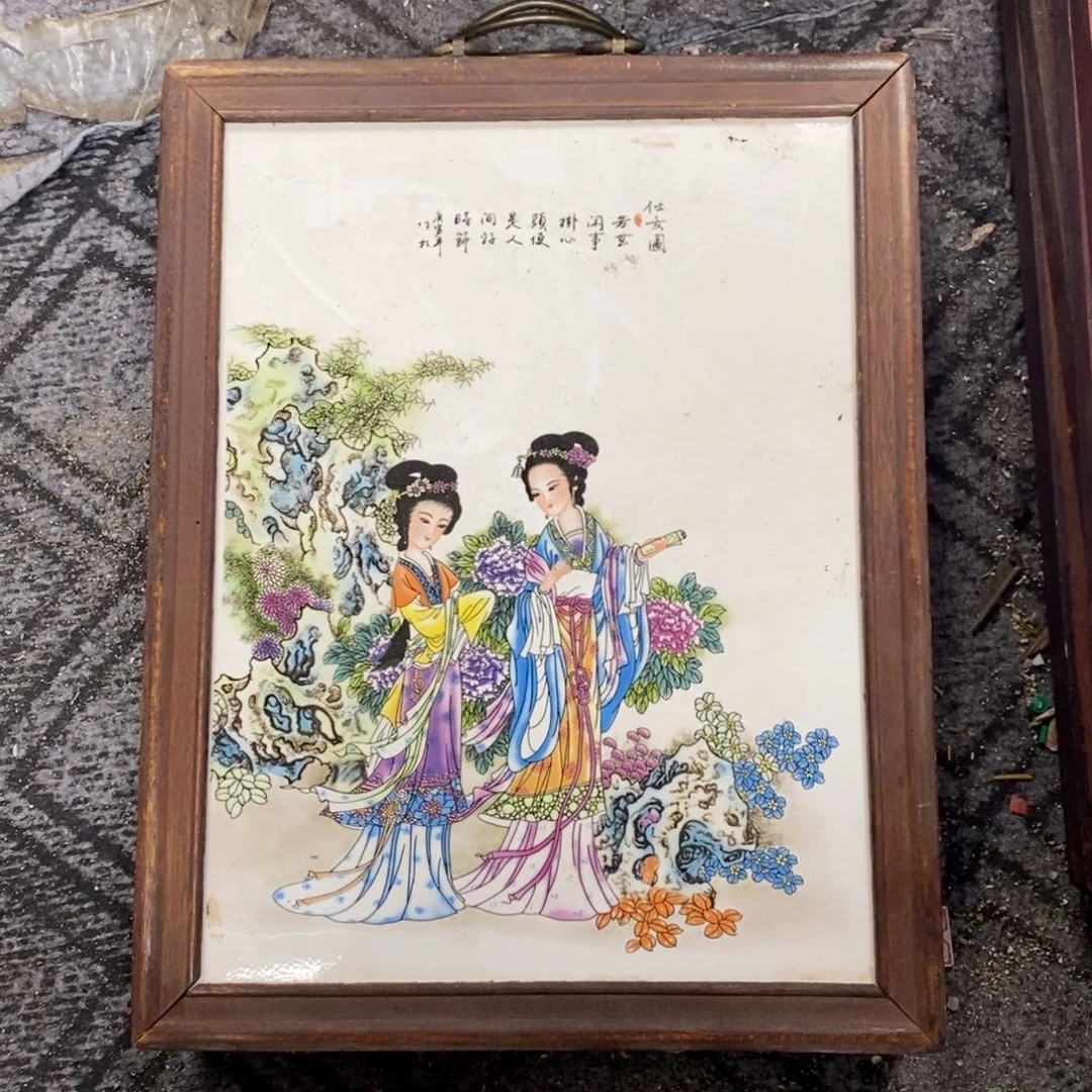 瓷片37*28 景德镇瓷板画柴窑烧制