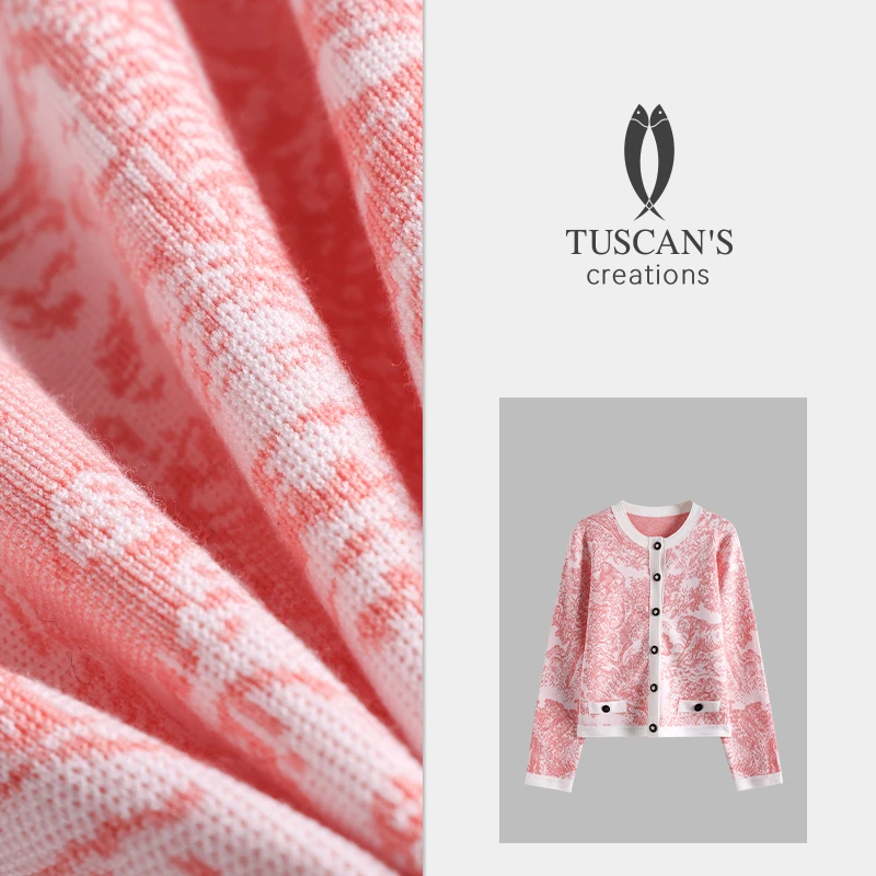 TUSCAN'S CREATIONS秋冬休闲百搭女士开衫长袖针织衫时代双鱼
