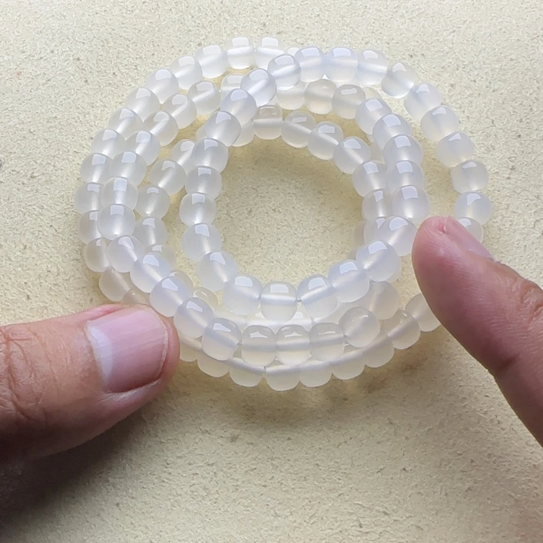 逍***遥玛瑙/玉髓未镶嵌手链7mm荔枝冻