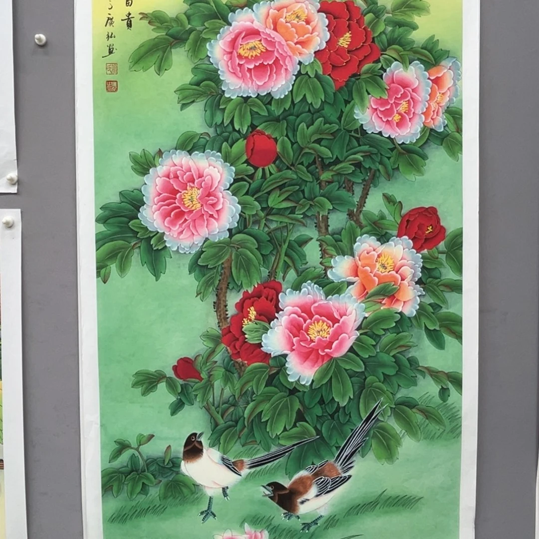 国画老*?四尺精品工笔牡丹