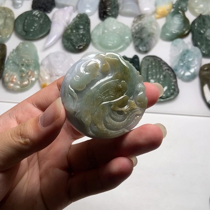 翡翠未镶嵌颈饰朱雀34